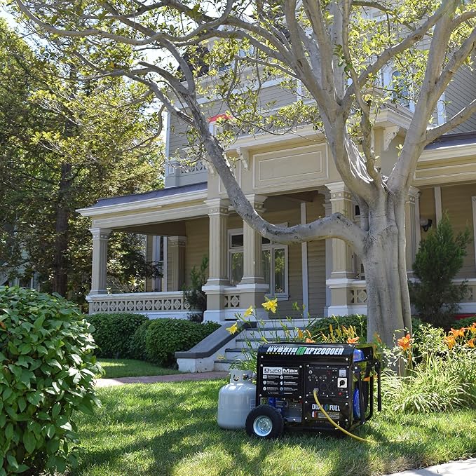 DuroMax XP12000EH 12,000-Watt Dual Fuel Portable Generator – Gas & Propane, Electric Start, Whole Home Backup Power, Transfer Switch Ready, RV & Emergency Ready