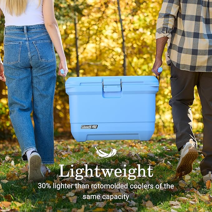 Coleman Pro Heavy-Duty 45qt Ultra-Light Premium Hard Cooler, Extra-Thick Insulation Keeps Ice up to 4 Days, 74-Can Capacity