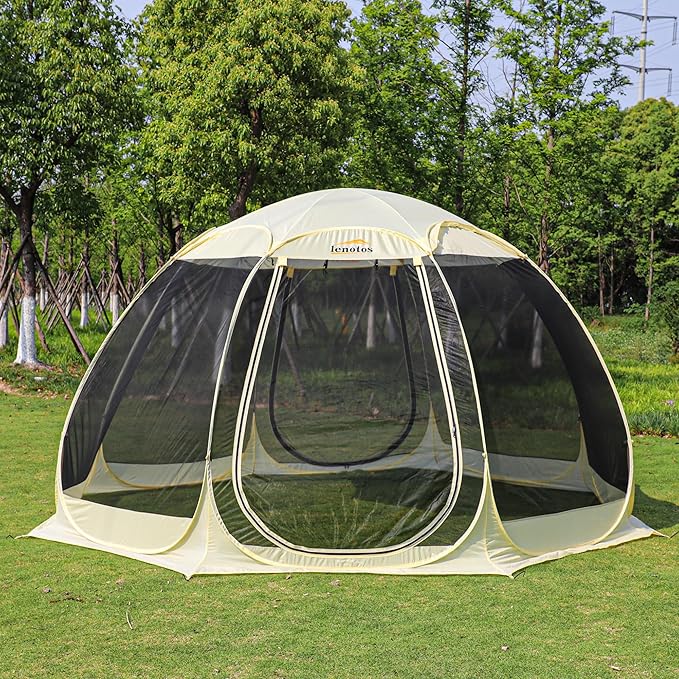 Pop Up Screen House, 12.5'x12.5' Outdoor Screen Tent for Camping, Screened Gazebo with Mosquito Netting, Carry Bag