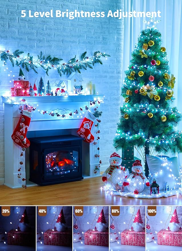 Moonflor Fairy Lights Color Changing - 22 Colors 20FT 200 LED Firecracker Fairy Lights with Remote, Cluster String Lights with 12 Lighting Modes, Halloween Fairy Lights for Bedroom Indoor Christmas