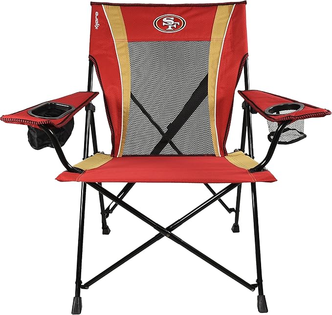 Kijaro Dual Lock Pro Sports Fan Folding Chair, 26" L x 35.5" W x 37" H, San Francisco 49ers