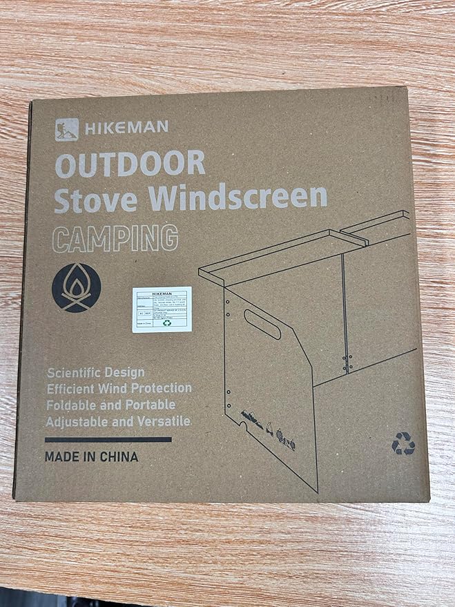 HIKEAMN Camping Stove Windscreen - Outdoor Folding Gas Stove Windshield,Camping Wind Blocker,Cooker WindScreen with a Storage Bag for Camping,Hiking,Picnic,Cooking (Black)