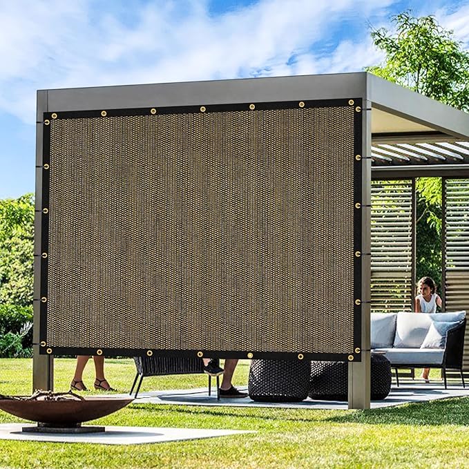 Artpuch Outdoor Pergola Shade Cover 19x19 FT Sun Shade Cloth with Grommets Mocha 90% UV Protection Canopy Patio Privacy Screen (Customized Available)
