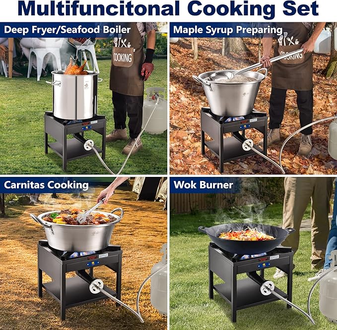 ARC 200,000BTU Single Burner Propane Stove, High-Pressure Outdoor Propane Stove Cooker Propane Burner, 16.5"Heavy Duty Burners For Outdoor Cooking Turkey Fry,Crawfish Boil,Homebrewing