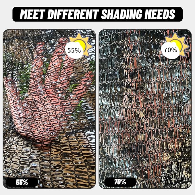 Cool Area 70% Sun Shade Cloth Mesh Tarp with Grommets for Plant Cover 8x10ft Patio Canopy Garden Pergola Greenhouse Car Barn Kennel Black