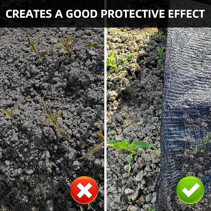 50% Shade Cloth, 10x20FT Sun Shade Cover Net Mesh Tarp with Grommets for Greenhouse, Plant, Garden, Patio, Pergola, Sun Shade Canopy Black