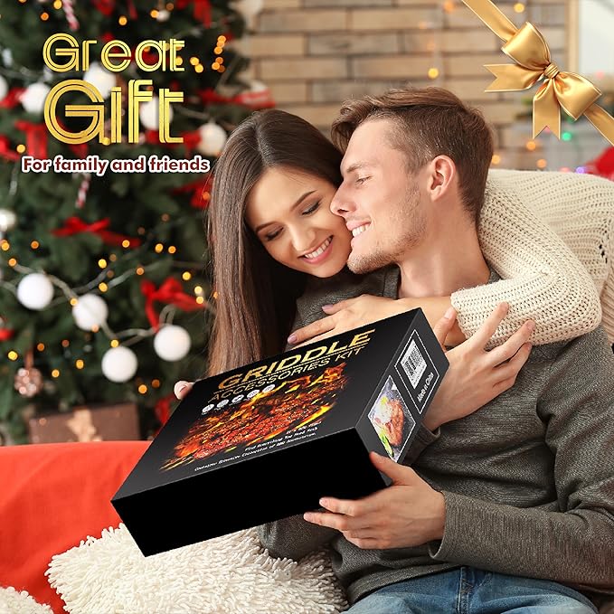 120 Pcs Griddle Accessories Kit for Blackstone - Perfect Flat Top Grill Accessories for Outdoor, Professional Round Melting Dome with Cast Iron Smash Burger Press for Barbecue.