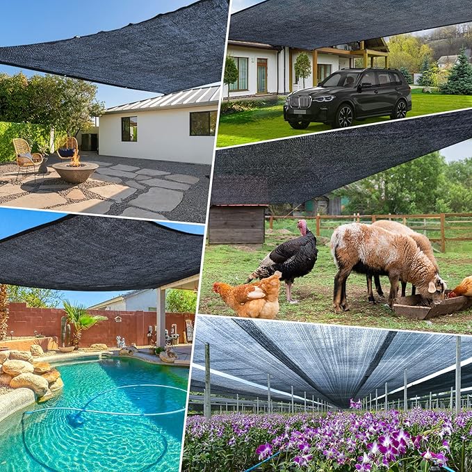 70% Garden Shade Cloth, 10x20FT HDPE Mesh Tarp with Upgraded Grommets, Keten UV-Resistant Outdoor Sun Shades for Greenhouse, Garden, Patio Plants, Pergola