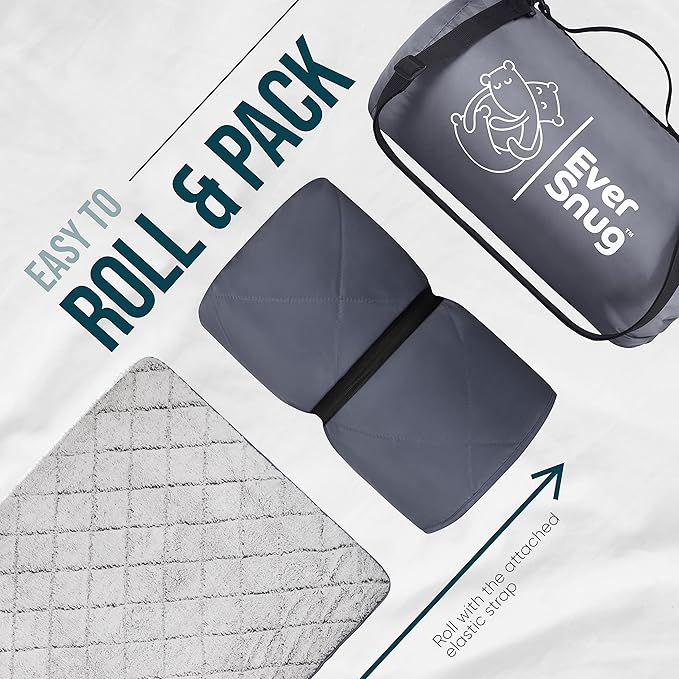 EverSnug Extra Thick Sherpa Fleece Blanket, Large - Waterproof, Windproof, Washable - For Camping, Picnics, Outdoors