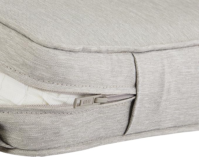 Classic Accessories Montlake Water-Resistant 21 x 20 x 4 Inch Patio Lounge Back Cushion, Heather Grey, Outdoor Loveseat Cushions