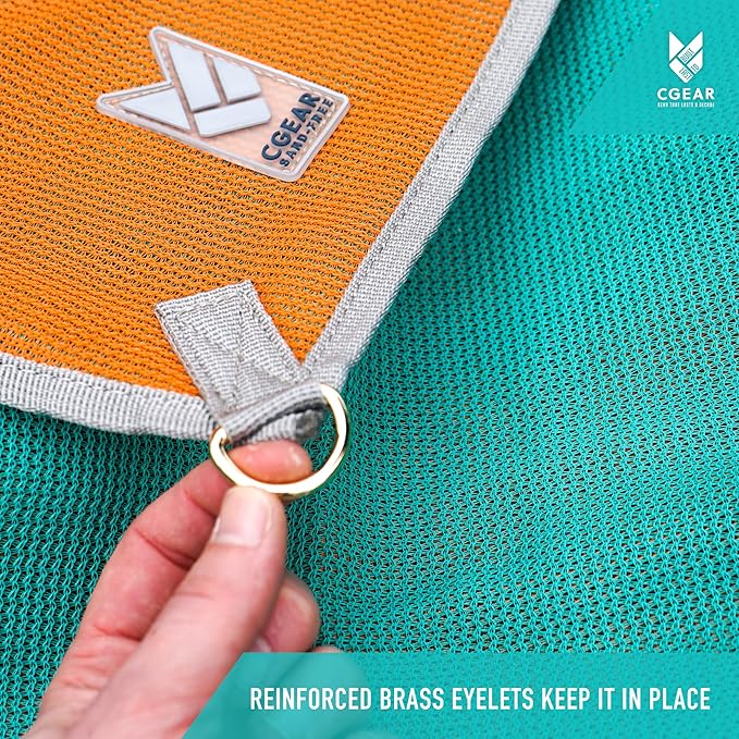 CGEAR RV Camping Mat, Sand Free Outdoor Reversible Rug for Campsite, Backyard, Patio, Deck, and Beach (Orange, 8' x 14')