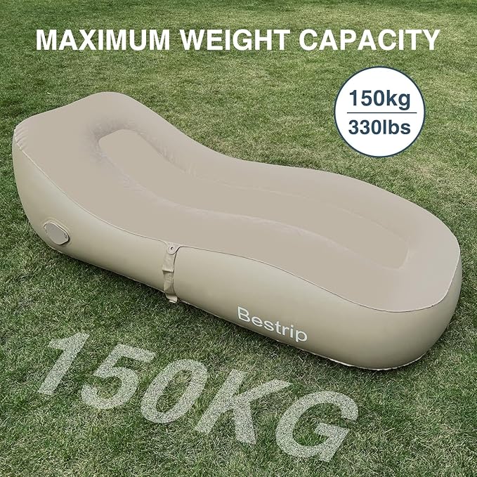 Bestrip Auto Inflatable Couch Lounger, Air Mattress Sofa Bed with Rechargeable Air Pump