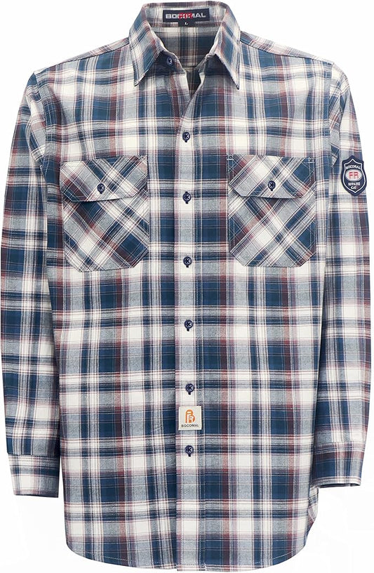 BOCOMAL FR Shirts 6.25oz Lightweight Welding Shirts Flame Resistant Men's Fire Retardant Shirt