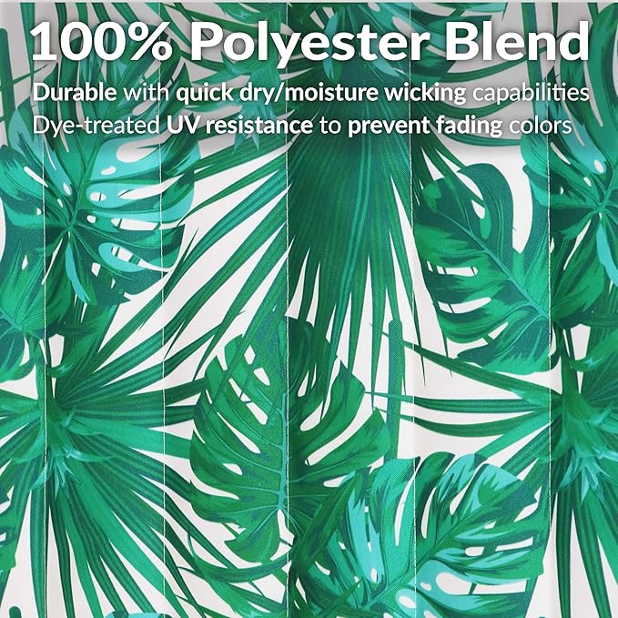 Sunnydaze Quilted Outdoor Hammock with Spreader Bars - Heavy-Duty 450-Pound Capacity Double Hammock for Outside - Green Palm Leaves