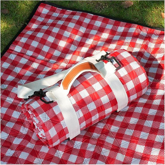 Genovega Waterproof Picnic Blanket Beach Outdoor Camping Mat Extra Large Foldable Cute Big Travel Essential Accessories Gift Park Patio Lawn Garden Grass Ground Music Festival Must Have Checkered