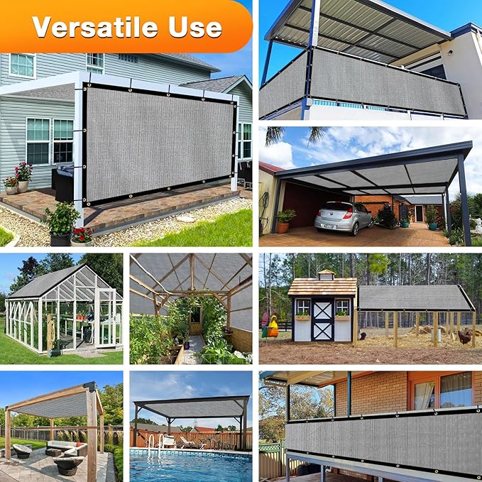 Artpuch Outdoor Pergola Shade Cover 4x6 FT Sun Shade Cloth with Grommets Light Grey 90% UV Protection Canopy Patio Privacy Screen (Customized Available)