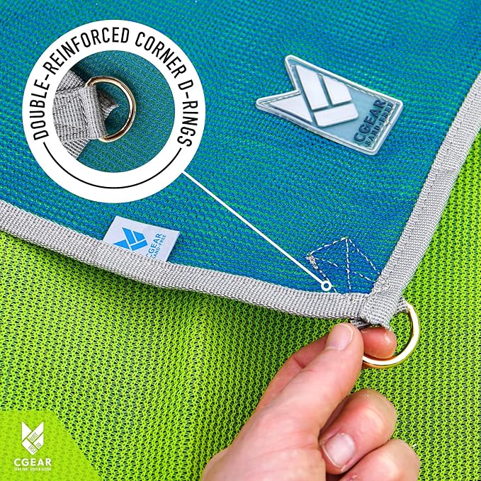 CGEAR Original Sand-Free Outdoor Rug Camping Mat - Water-Resistant & Anti-Fade Material - Military-Grade - Reversible Design - Area Rug for Beach, RV, & Picnics - Includes Travel Bag