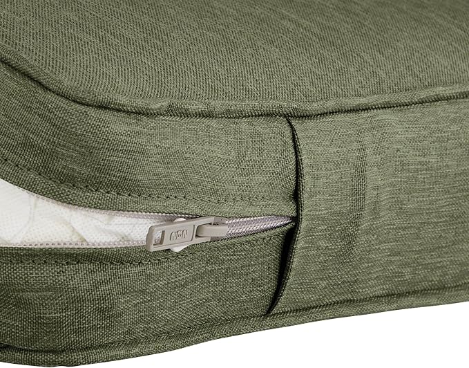 Classic Accessories Montlake Water-Resistant 21 x 20 x 4 Inch Patio Lounge Back Cushion, Heather Fern Green, Outdoor Loveseat Cushions