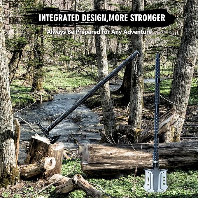 Camping Shovel Axe Outdoor Survival Shovel Set with High Carbon Steel Camping Gear for Men Outdoor Caming Hiking Backpacking Emergency
