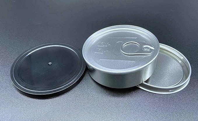 DOUKI 20sets Cali Self-seal Tin Can with Lid - Tuna Can Hoop Ring - NO TOOLS NEEDED