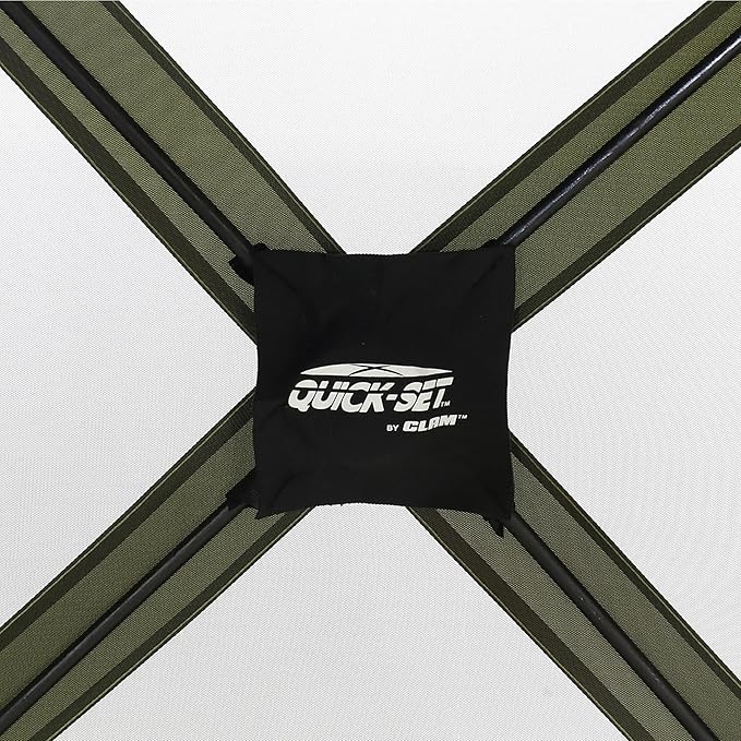CLAM Pop Up Screen Tent, Outdoor Camping Gazebo Canopy, Traveler, 6' x 6', Green