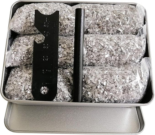 Emergency Fire Starter Kit – 6 Magnesium Bags + 3.15" Ferro Rod (12,000+ Strikes) + 4" Waxed Rope (12 Min Burn) – Survival Kit in Waterproof Tin for Camping, Hiking