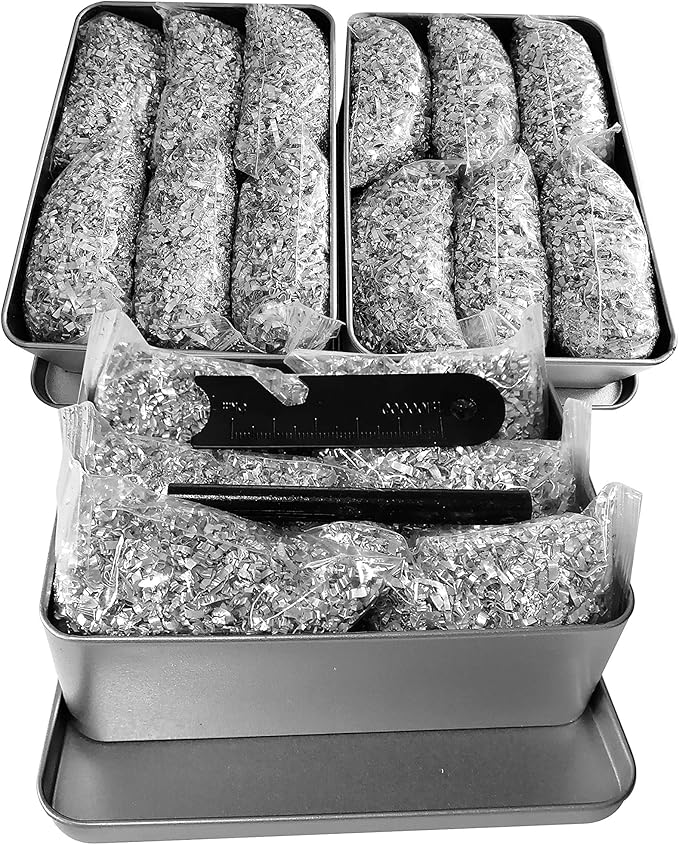 Emergency Fire Starter Kit – 6 Magnesium Bags + 3.15" Ferro Rod (12,000+ Strikes) + 4" Waxed Rope (12 Min Burn) – Survival Kit in Waterproof Tin for Camping, Hiking