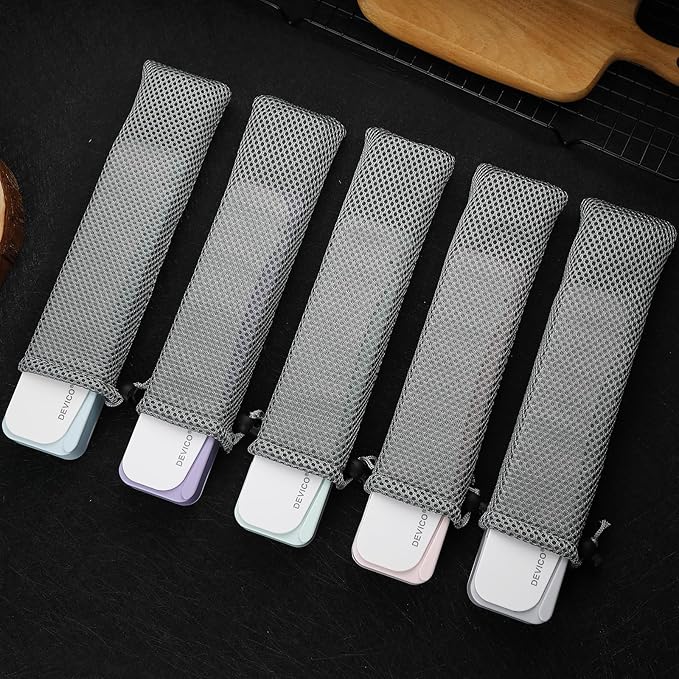 DEVICO Travel Utensils With Case, 18/8 Stainless Steel Camping Utensils, Reusable Portable Silverware Cutlery Set For Lunch Box, Include Fork Spoon Chopsticks