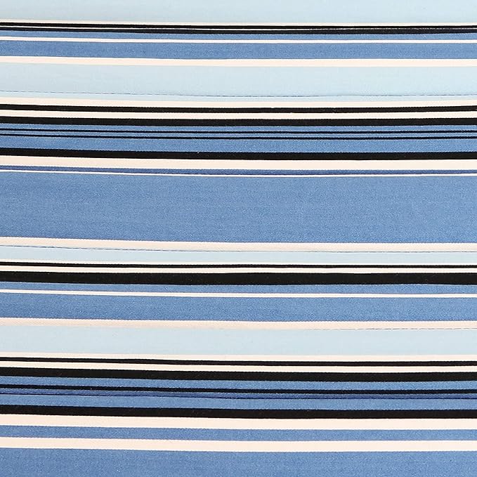 Sunnydaze Double Quilted Fabric Hammock with Universal Steel Stand - 450-Pound Capacity - Black Stand - Misty Beach