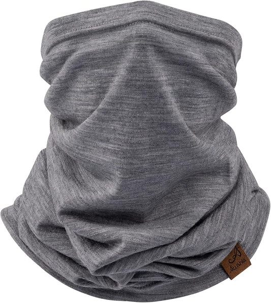 ACUSHLA 100% Merino Wool Neck Gaiter Ski Face Mask Scarf Neck Warmer for Men & Women All Weather