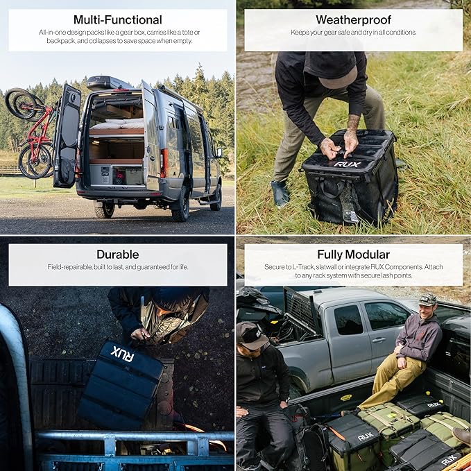 70L Collapsible Gear Box (Clear) - Modular Adventure Storage Solution For Camping Storage, Overlanding, Off-road And Van Life - Weatherproof, Durable and Multifunctional