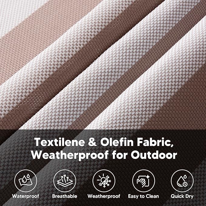 SUNCREAT Double Hammock with Stand Included, Outdoor Portable Hammock with Stand, Light Gray Stripes