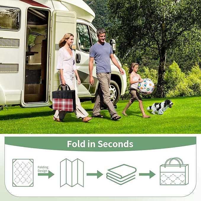 GENIMO Waterproof Outdoor Rug for Patio Clearance, 6'x9' Reversible Plastic Straw Rugs, Lightweight RV Camping Mat for Camper, Balcony, Deck, Backyard, Picnic, Red & White