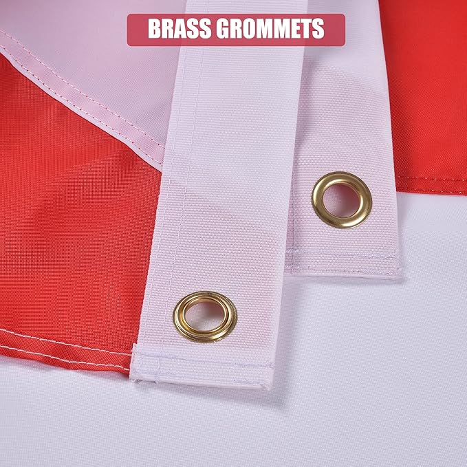 Alabama State Flag 4x6 Ft, Deluxe Embroidered Heavy Duty Polyester Durable AL Outside Flags, Indoor/Outdoor with Sewn Stripes and Brass Grommets