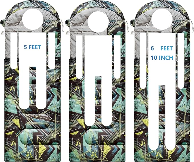 5°F Cold Weather Sleeping Bags for Adults Camping | Big and Tall Winter Sleeping Bag w. Compression Sack for Backpacking, Hiking | Waterproof, Portable | Camouflage