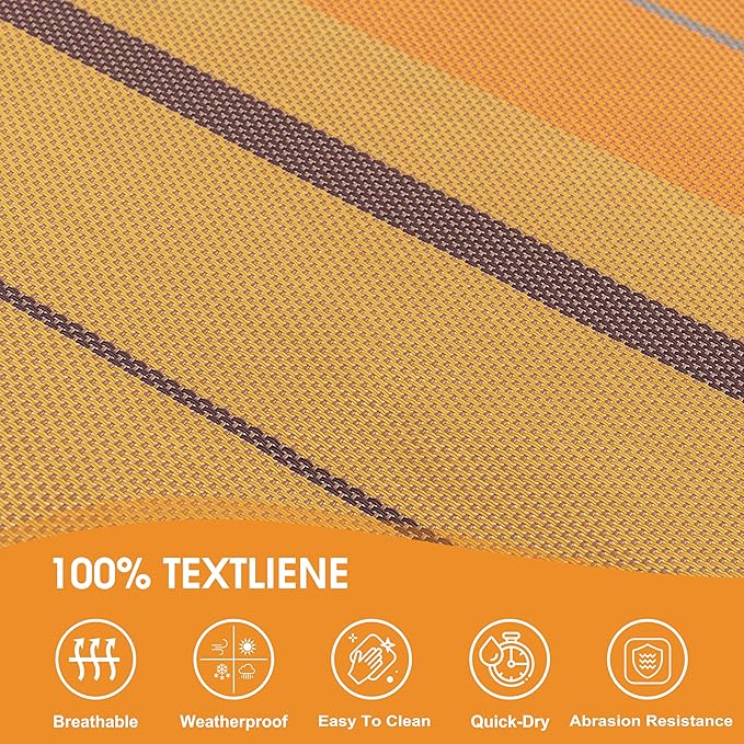 Lazy Daze Hammocks Quick Dry Hammock with Spreader Bar 2 Person Double Hammock with Chains Outdoor Outside Patio Poolside Backyard Beach 450 lbs Capacity, Coffee Stripes