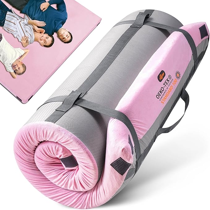 3 Inch GAIALOOP Thick Memory Foam Camping Mattress Sleeping Pad [Car/Tent/Cot] Glamping Portable Floor Mat Roll Up Futon Mattress for Guests Sleepover