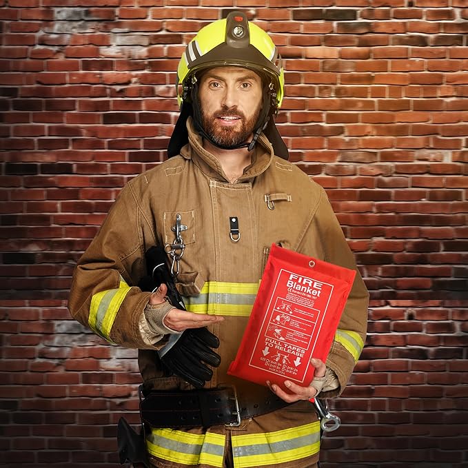 Fire Blanket, Fiberglass Survival Gear for Outdoor Situations, Emergency Retardant Blanket with Fire Suppression Properties, Easy to Use, Ideal for Home Safety and Survival Kits