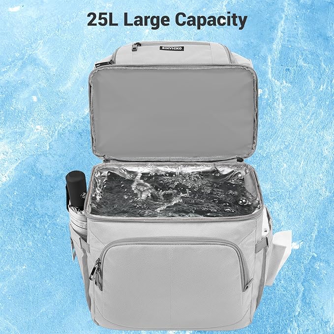 Insulated Cooler Backpack,Double Deck Leakproof Cooler Bag,Insulated Backpack Cooler Lunch Backpack for Men Women
