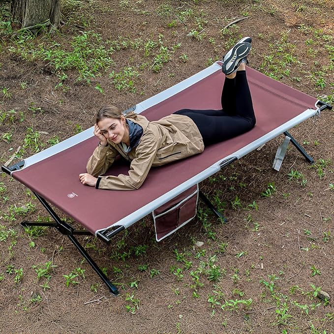 EVER ADVANCED Extra Wide Camping Cot for Adults Oversized XXL Sleeping Cots Folding Cot Bed with Carry Bag, 84.3" L x 41.9" W, Support to 550 lbs