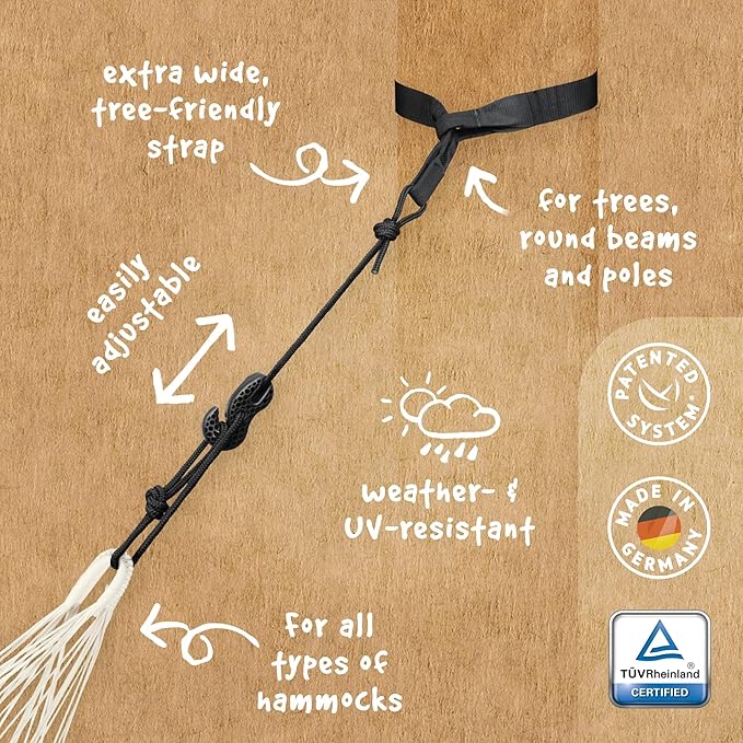 La Siesta® Large Double Brisa Classic Hammock & TreeMount, Trees Beams Posts Suspension Kit - Indoor Outdoor Hammock Swing, Weather Resistant, Toucan