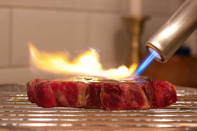 Bison Airlighter 420 | Orange | Cordless Fire Starter | Camping Essential | Torch Lighter | Perfect for Fire Pits, Camping, Charcoal Grills, Fireplaces | Refillable Butane with Built-in Blower