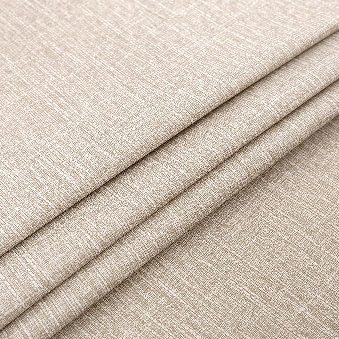 Fitable 4 Pack Vinyl Fitted Round Table Cover with Elastic- Waterproof Faux Linen Tablecloth Flannel Backed Wipeable Table Cloth for Picnic Camping, Nature (Fit for 36"-44" Round Tables)