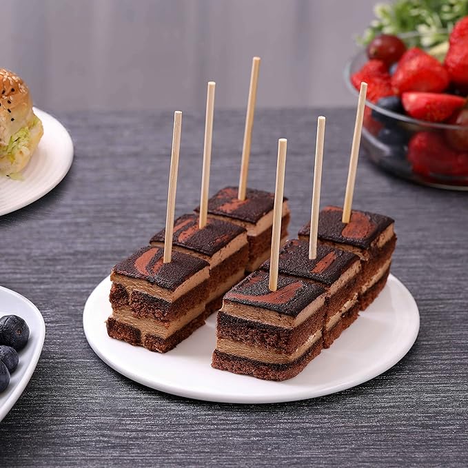 1000 PCS Bamboo Skewers, 8 Inch Wooden Skewer for Appetizers, Fruit, Kebabs, Grilling Barbecue, Mini Burger, Sausage, Cocktail Picks for Drinks, Long Toothpicks, Food Sticks Natural, Kitchen Gadget