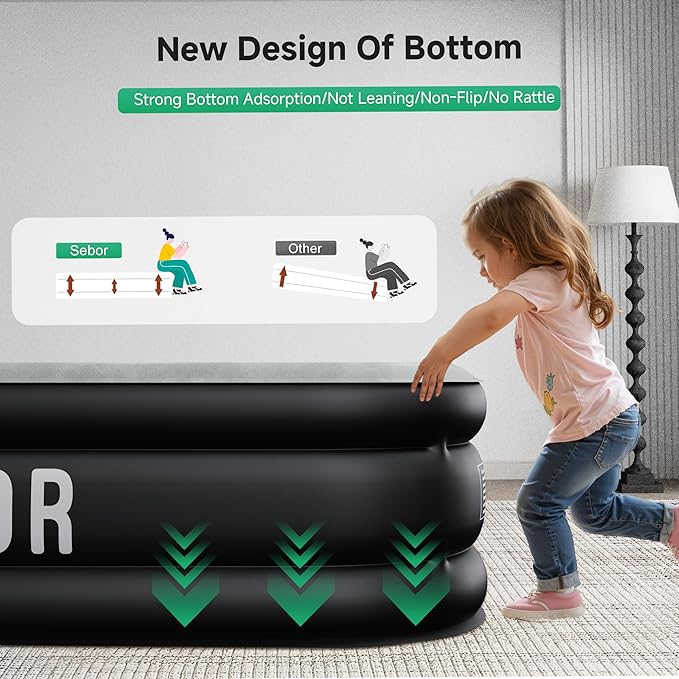 Air Mattress Twin with Built-in Pump 18", Comfortable Self-Inflating Air Mattress with High-Speed Pump, Durable Blow Up Mattress Twin with Storage Bag for Guests, Camping, Travel