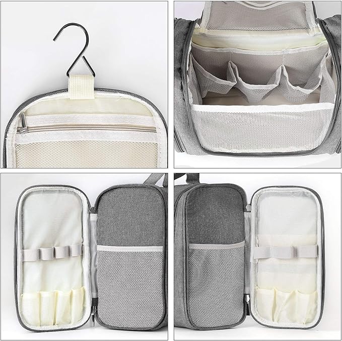 Hanging Toiletry Bag Extra Large Capacity | Premium Travel Organizer Bags For Men And Women | Durable Waterproof Nylon Bathroom, Shower, Makeup Bag For Toiletries, Cosmetics, Brushes