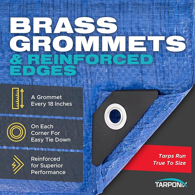 Better Blue Poly Tarp 12’ x 16’ – Lightweight 5 Mil Waterproof Cover – Durable, Weatherproof, Multipurpose Protection for Camping, Roofing, Construction