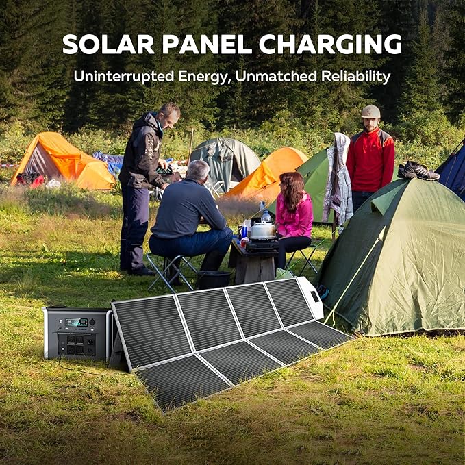 2400W Portable Power Station with 400W Solar Panel - 2048Wh Solar Generator LiFePO4 Battery 1000W AC Output for RV Camping Emergency Backup