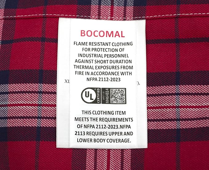 BOCOMAL FR Shirts 6.25oz Lightweight Welding Shirts Flame Resistant Men's Fire Retardant Shirt