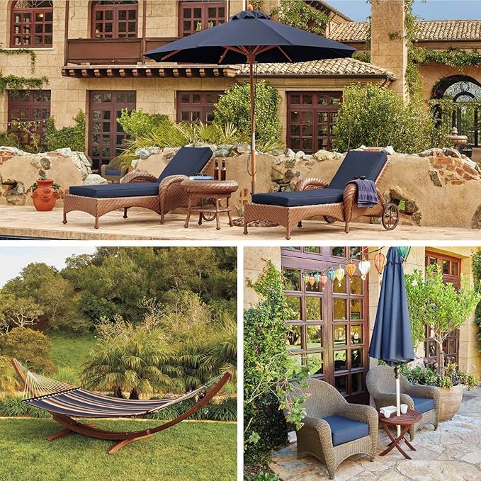 Classic Accessories Montlake Water-Resistant 21 x 22 x 4 Inch Patio Lounge Back Cushion, Heather Indigo Blue, Outdoor Loveseat Cushions